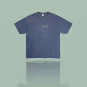 Vintage St. Maarten T-Shirt Men’s XL Faded Sun-Dyed Blue Pastel Embroidery